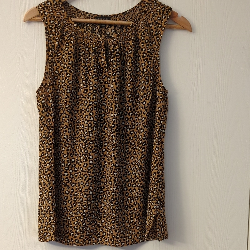Talbot's Leopard Print Sleeveless Top